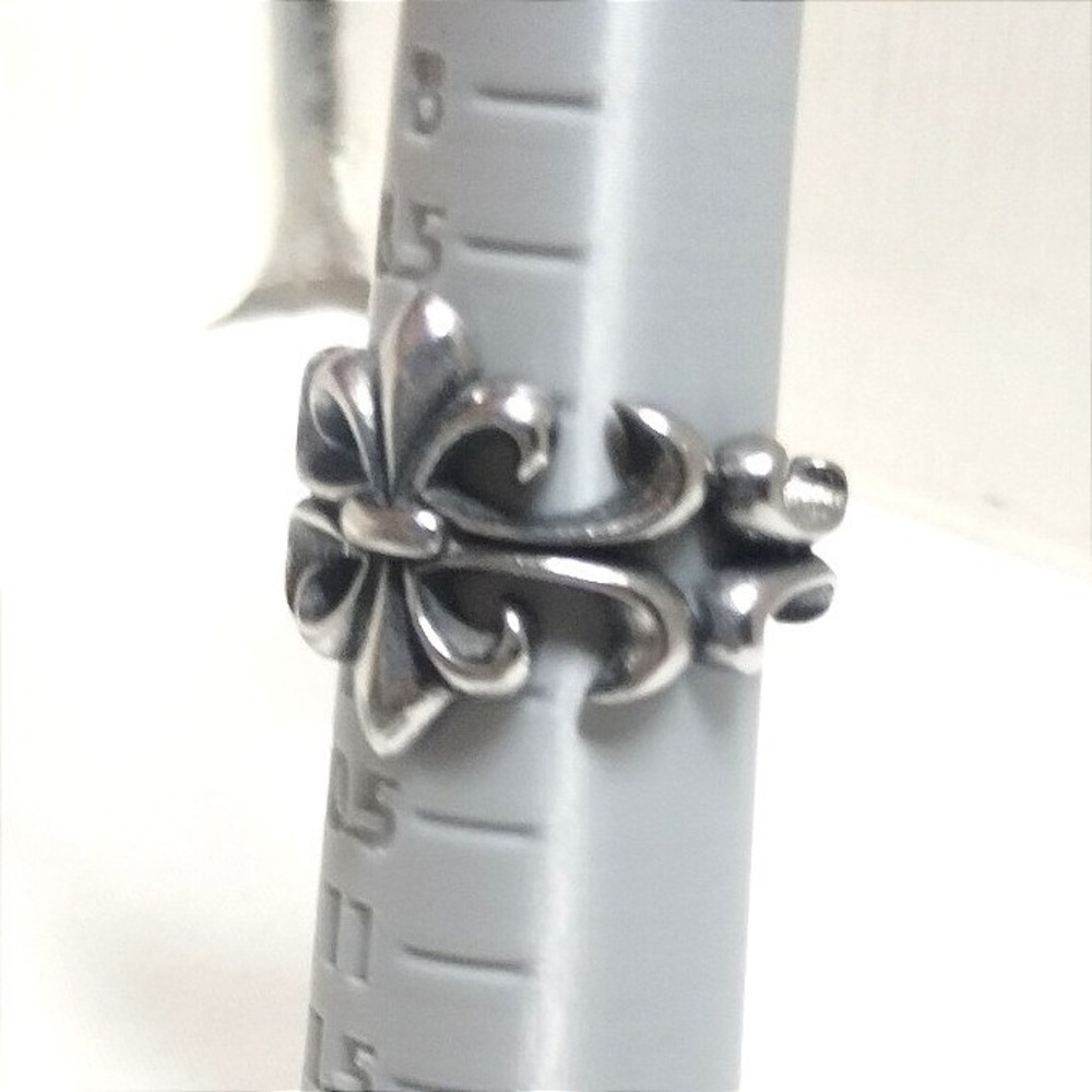 Silver Tone Fleur de Lis Gothic Statement Ring Unisex Size 9.5 Antiqued Metal